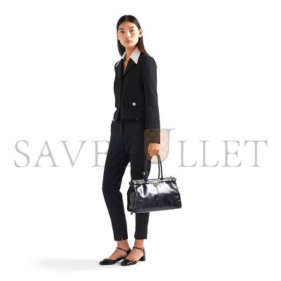 PRADA BONNIE LARGE LEATHER HANDBAG 1BA433 (38*24*12cm)